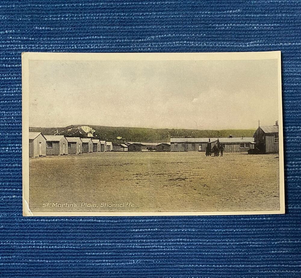 Vtg St Martin's Plain Shorncliffe Army Camp England Real Photo Postcard 1915